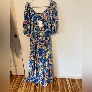 Skies Are Blue Vibrant Floral Maxi Dress